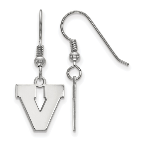 Sterling Silver University of Virginia V Dangle Wire Earrings