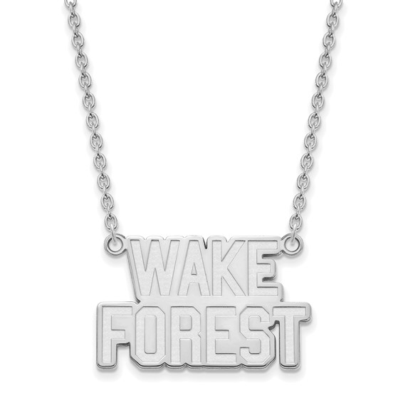 Wake Forest University Logo Necklace 3/4in 10k White Gold
