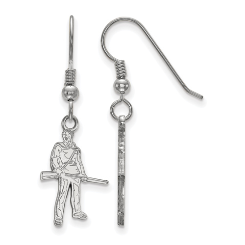 Silver West Virginia University Mountaineer Small Dangle Earrings