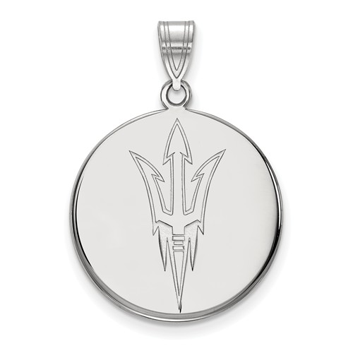 Arizona State University Disc Pendant 3/4in 10k White Gold