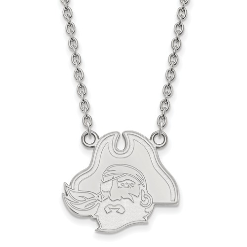 East Carolina University Pirate Necklace 3/4in Sterling Silver