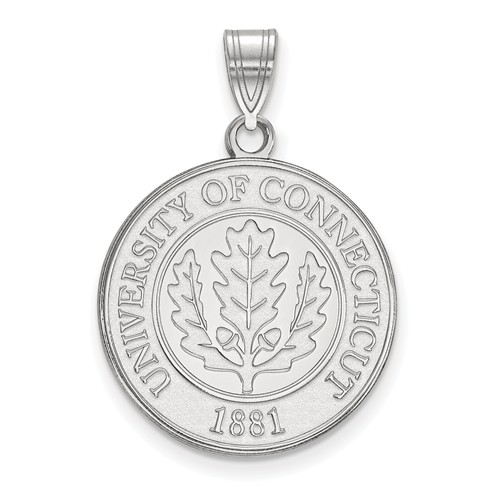 University of Connecticut Crest Pendant 3/4in Sterling Silver
