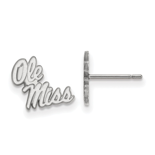 14k White Gold Ole Miss Extra Small Stud Earrings