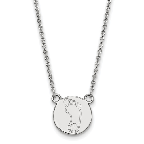 Silver 1/2in University of North Carolina Tar Heel 18in Necklace