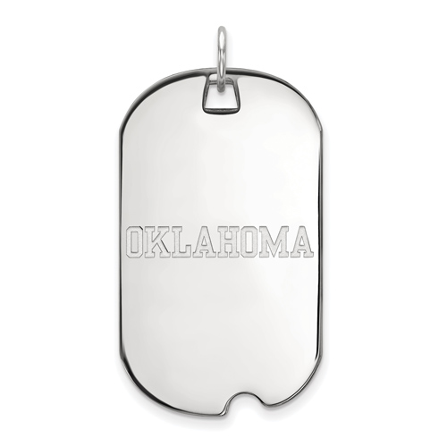 Sterling Silver University of Oklahoma Dog Tag