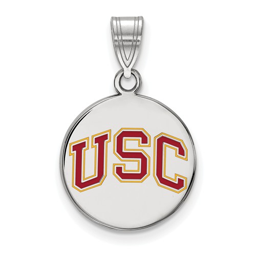 Sterling Silver 5/8in USC Round Enamel Pendant