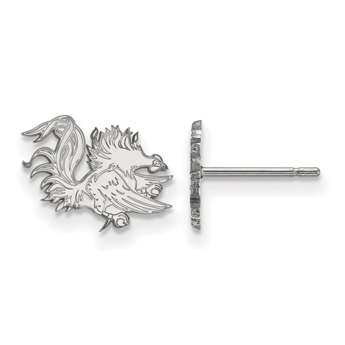 10k White Gold Extra Small Univ. of South Carolina Gamecock Earrings