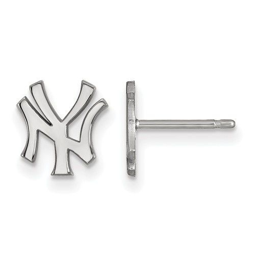 Sterling Silver New York Yankees Extra Small NY Post Earrings
