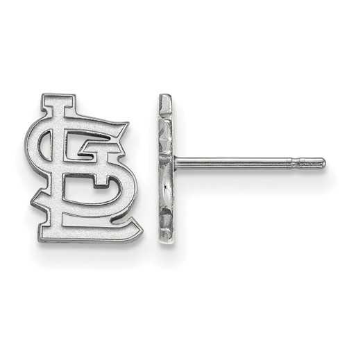 14kt White Gold St. Louis Cardinals Extra Small Post Earrings