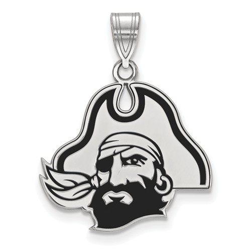 East Carolina University Enamel Pirate Pendant 3/4in Sterling Silver