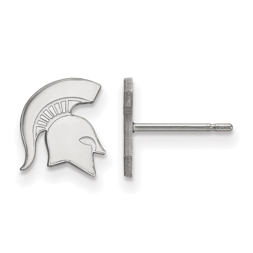 10k White Gold Michigan State University Spartan XS Post Earrings