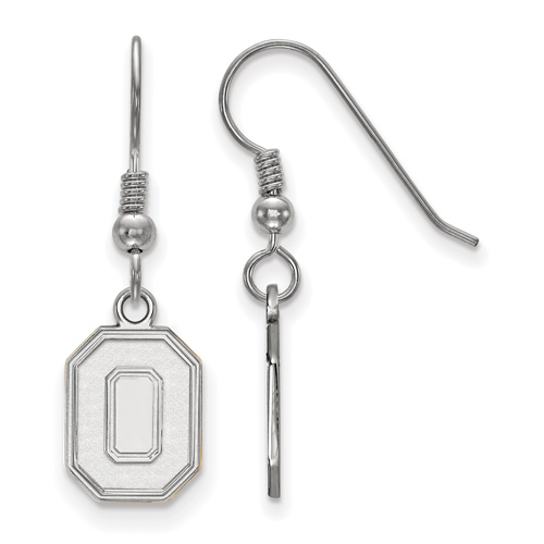 Sterling Silver Ohio State University Block O Dangle Dangle Earrings