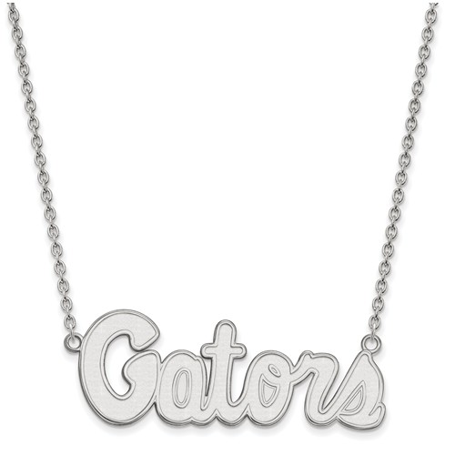Sterling Silver University of Florida Gators Pendant with 18in Chain