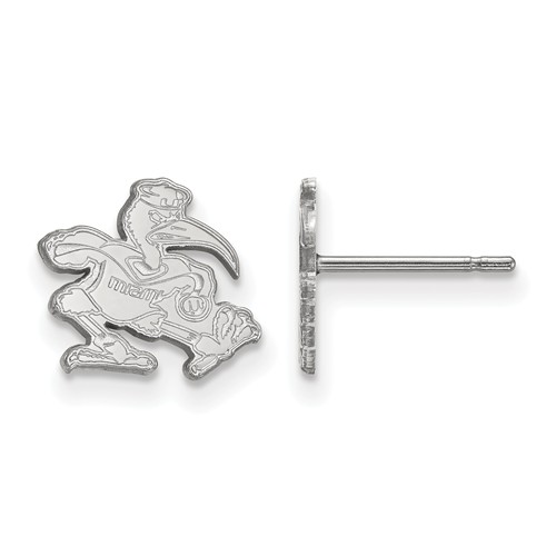 14kt White Gold University of Miami Ibis Extra Small Post Earrings