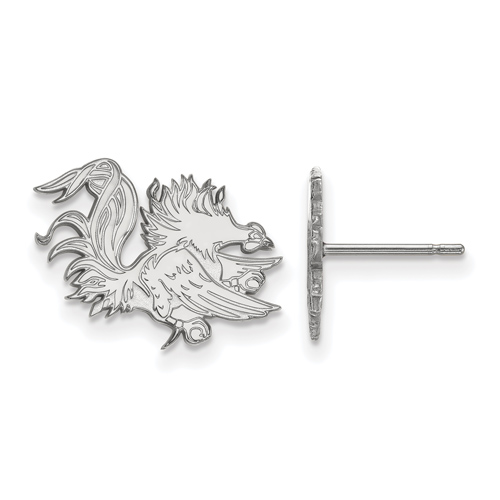 University of South Carolina Gamecock Small Earrings 10k White Gold