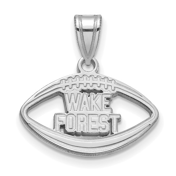 Wake Forest University Football Pendant 3/4in Sterling Silver