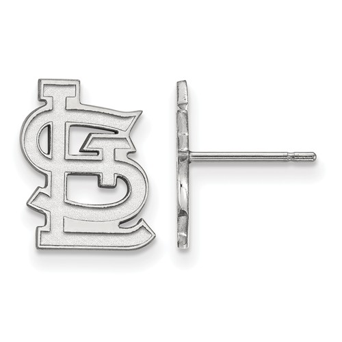 14kt White Gold St. Louis Cardinals STL Post Earrings
