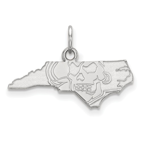 East Carolina University State Outline Charm 3/8in Sterling Silver