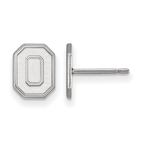 Silver Ohio State University Extra Small Block O Post Earrings