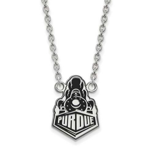 Sterling Silver Purdue University Boilermakers Enamel Necklace