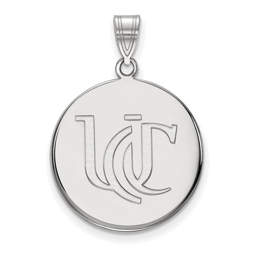 14k White Gold 3/4in Round University Of Cincinnati UC Pendant