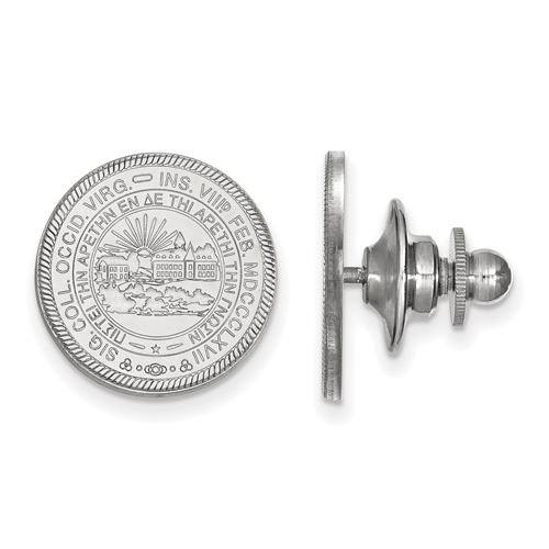 Sterling Silver West Virginia University Crest Lapel Pin