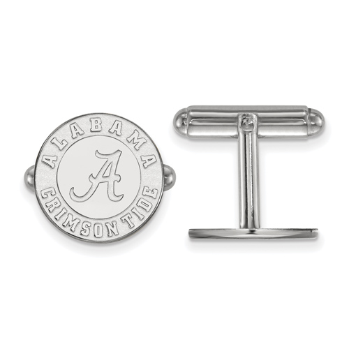 Sterling Silver University of Alabama Round Crimson Tide Cuff Links