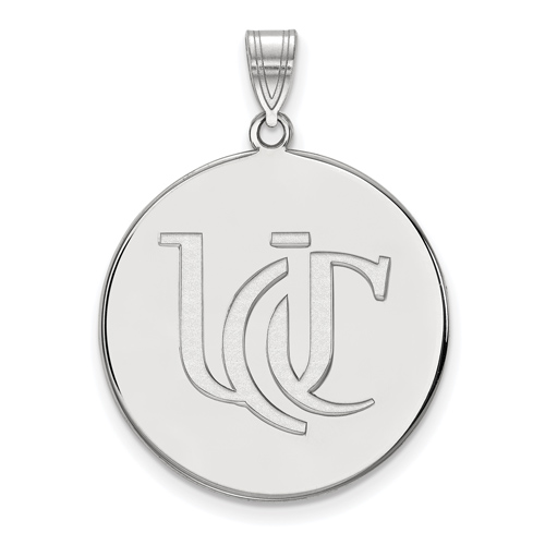 10k White Gold 1in University Of Cincinnati UC Round Pendant