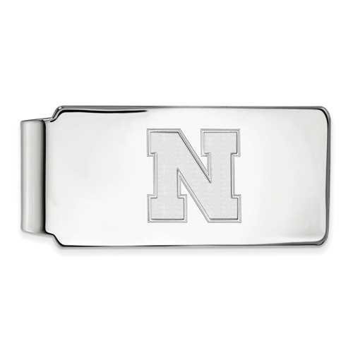 10kt White Gold University of Nebraska N Money Clip