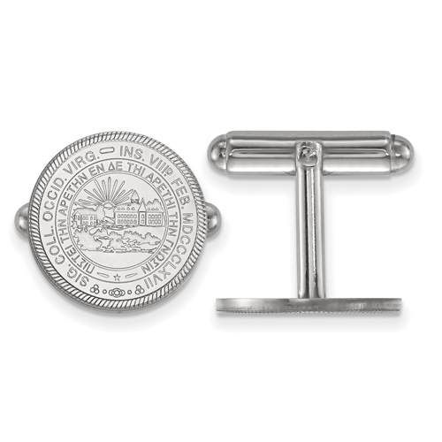 Sterling Silver West Virginia University Crest Cuff Links