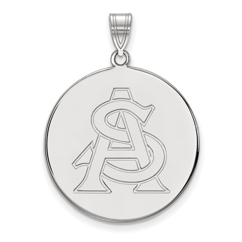 Sterling Silver 1in Arizona State University Round Pendant