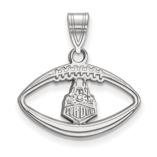 Sterling Silver Purdue University Boilermakers Football Pendant