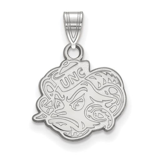 University of North Carolina Rameses Head Pendant 1/2in 14k White Gold