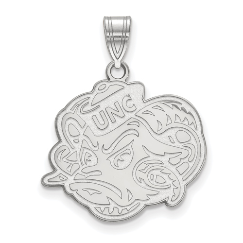 Silver 3/4in University of North Carolina Rameses Head Pendant