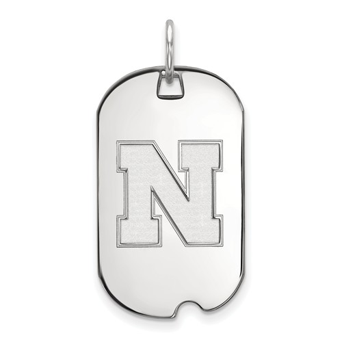 Sterling Silver University of Nebraska N Small Dog Tag