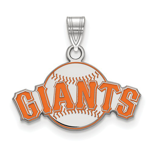 Silver 1/2in San Francisco Giants Baseball Enamel Pendant
