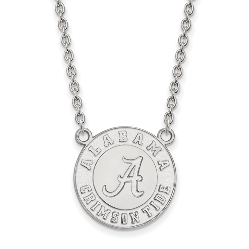 Silver University of Alabama Crimson Tide Pendant with 18in Chain