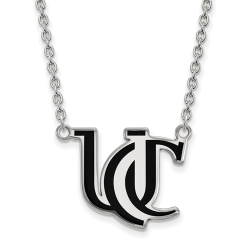 University Of Cincinnati UC Enamel Necklace 3/4in Sterling Silver