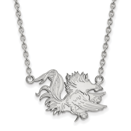 University of South Carolina Gamecock Pendant Necklace 10k White Gold