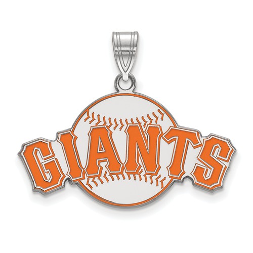 Sterling Silver 5/8in San Francisco Giants Logo Enamel Pendant