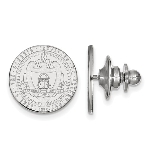 Sterling Silver Georgia Tech Crest Lapel Pin