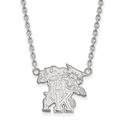 Sterling Silver University of Kentucky Wildcat Pendant with 18in Chain