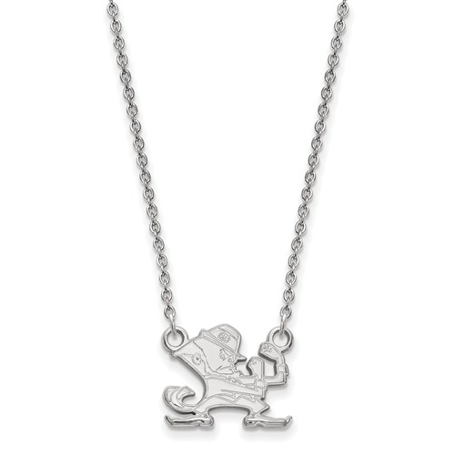 Sterling Silver Small Notre Dame Leprechaun Pendant on 18in Chain