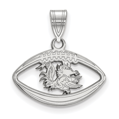 Sterling Silver University of South Carolina Gamecock Football Pendant