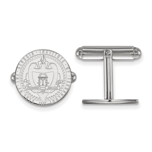 Sterling Silver Georgia Tech Crest Cuff Links