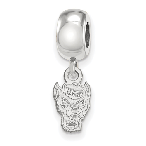 Sterling Silver North Carolina State Extra Small Mr. Wuf Dangle Bead