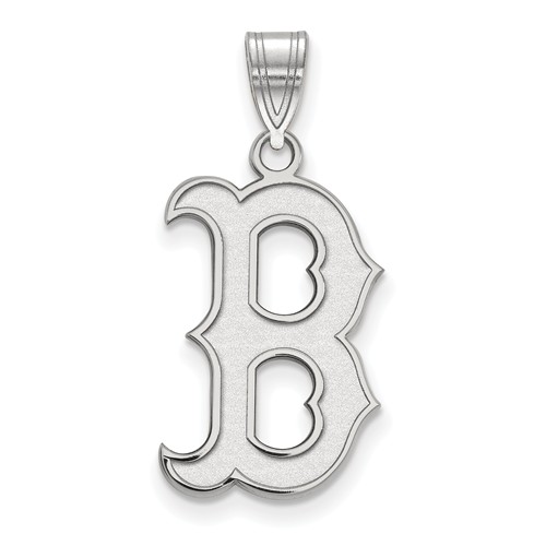 Sterling Silver 3/4in Boston Red Sox B Pendant