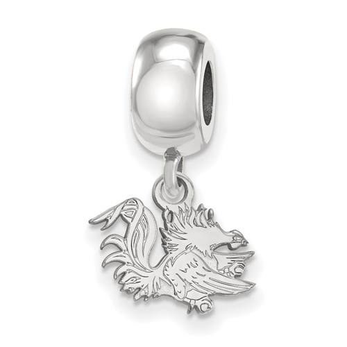 Silver University of South Carolina Gamecock Extra Small Dangle Bead
