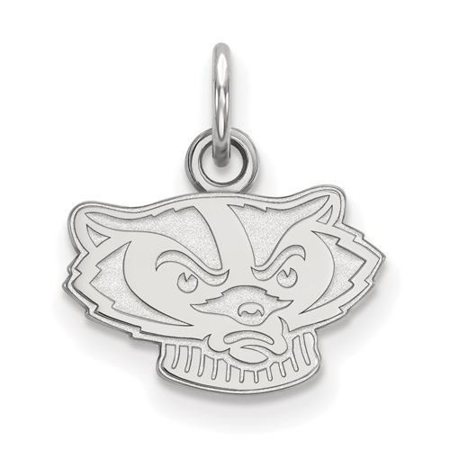 Sterling Silver 3/8in University of Wisconsin Badger Face Pendant