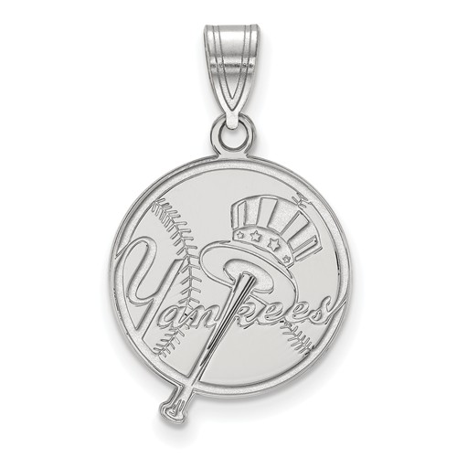 Sterling Silver 5/8in New York Yankees Hat Pendant
